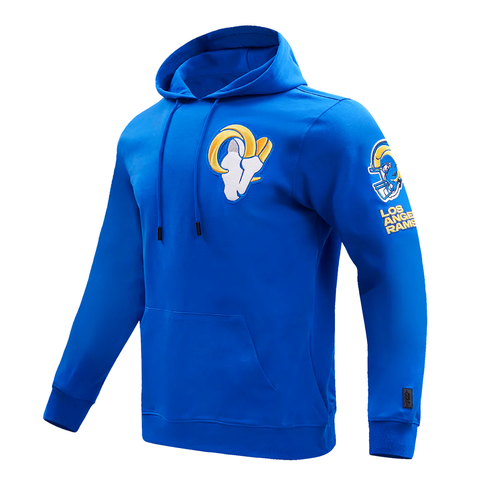 NFL LOS ANGELES RAMS CLASSIC CHENILLE MEN'S DOUBLE KNIT PULLOVER HOODIE (ROYAL BLUE) - Image 2