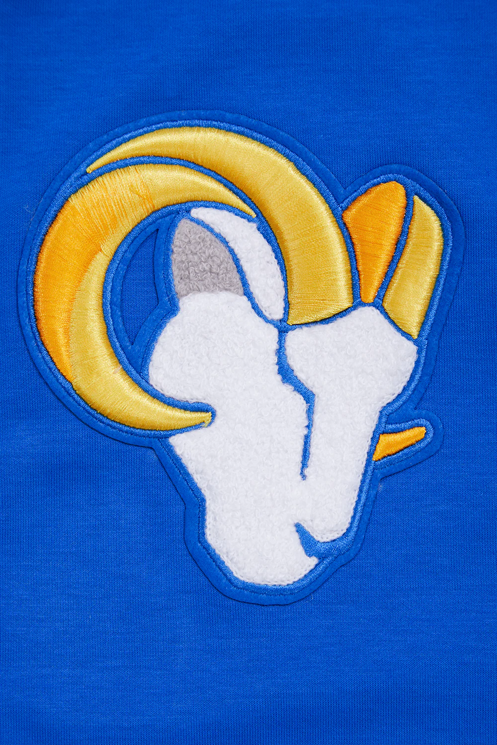 NFL LOS ANGELES RAMS CLASSIC CHENILLE MEN'S DOUBLE KNIT FULL ZIP HOODIE (ROYAL BLUE) - Image 5