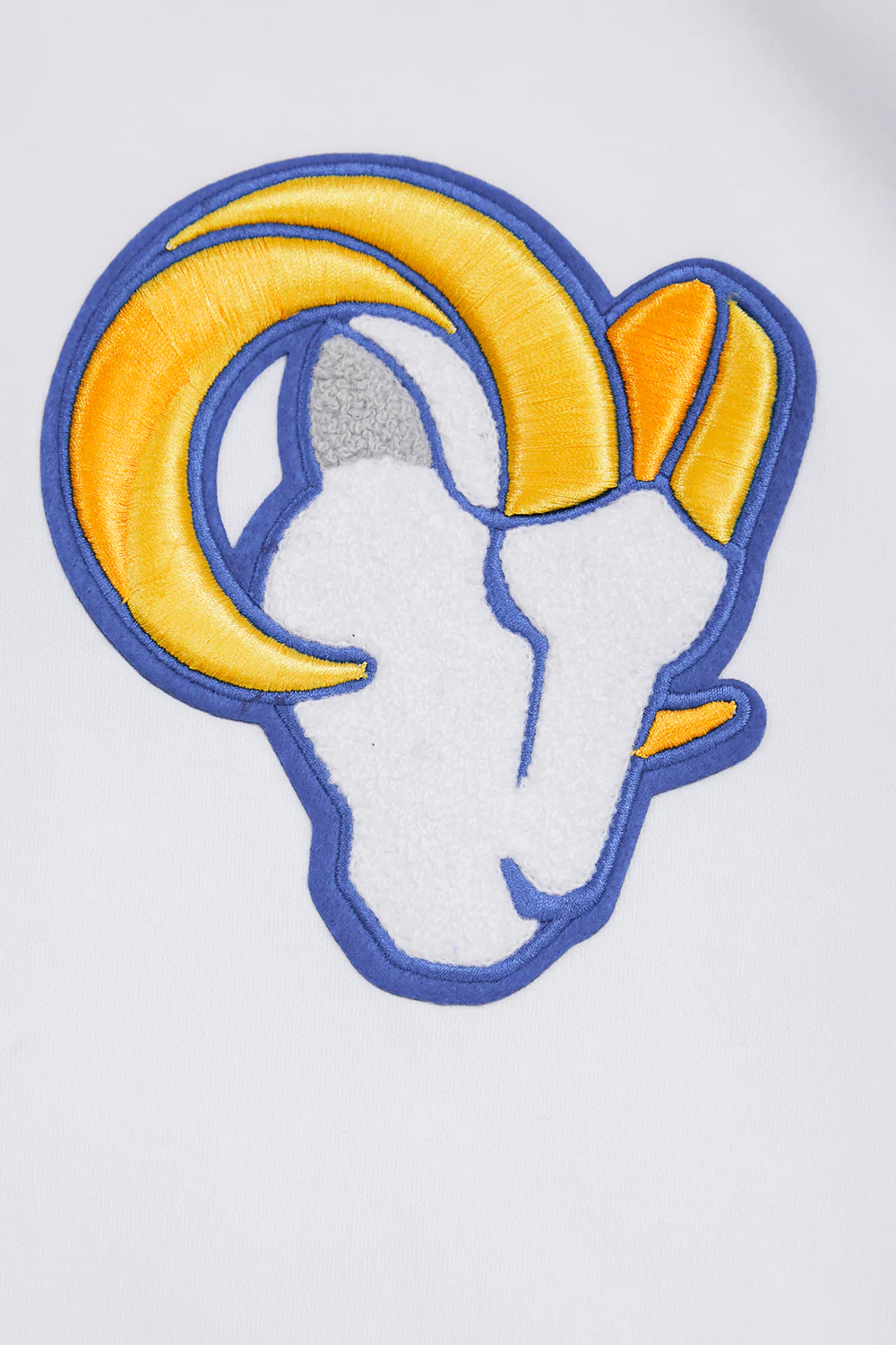 NFL LOS ANGELES RAMS CLASSIC CHENILLE DOUBLE KNIT FULL ZIP HOODIE (WHITE) - Image 6