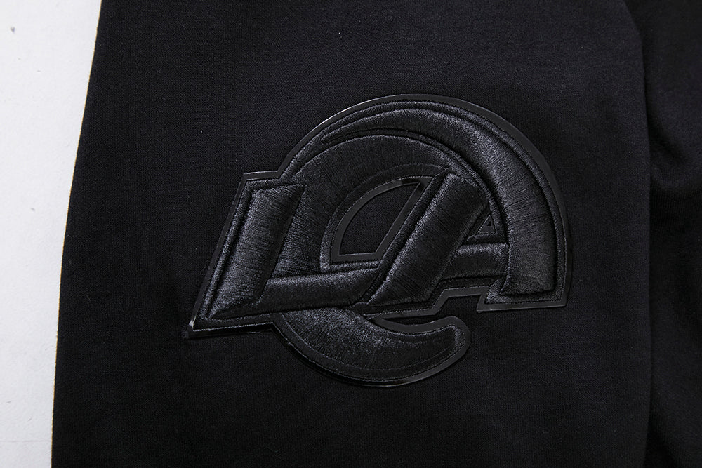 NFL LOS ANGELES RAMS TRIPLE BLACK FULL ZIP HOODIE (TRIPLE BLACK) - Image 6