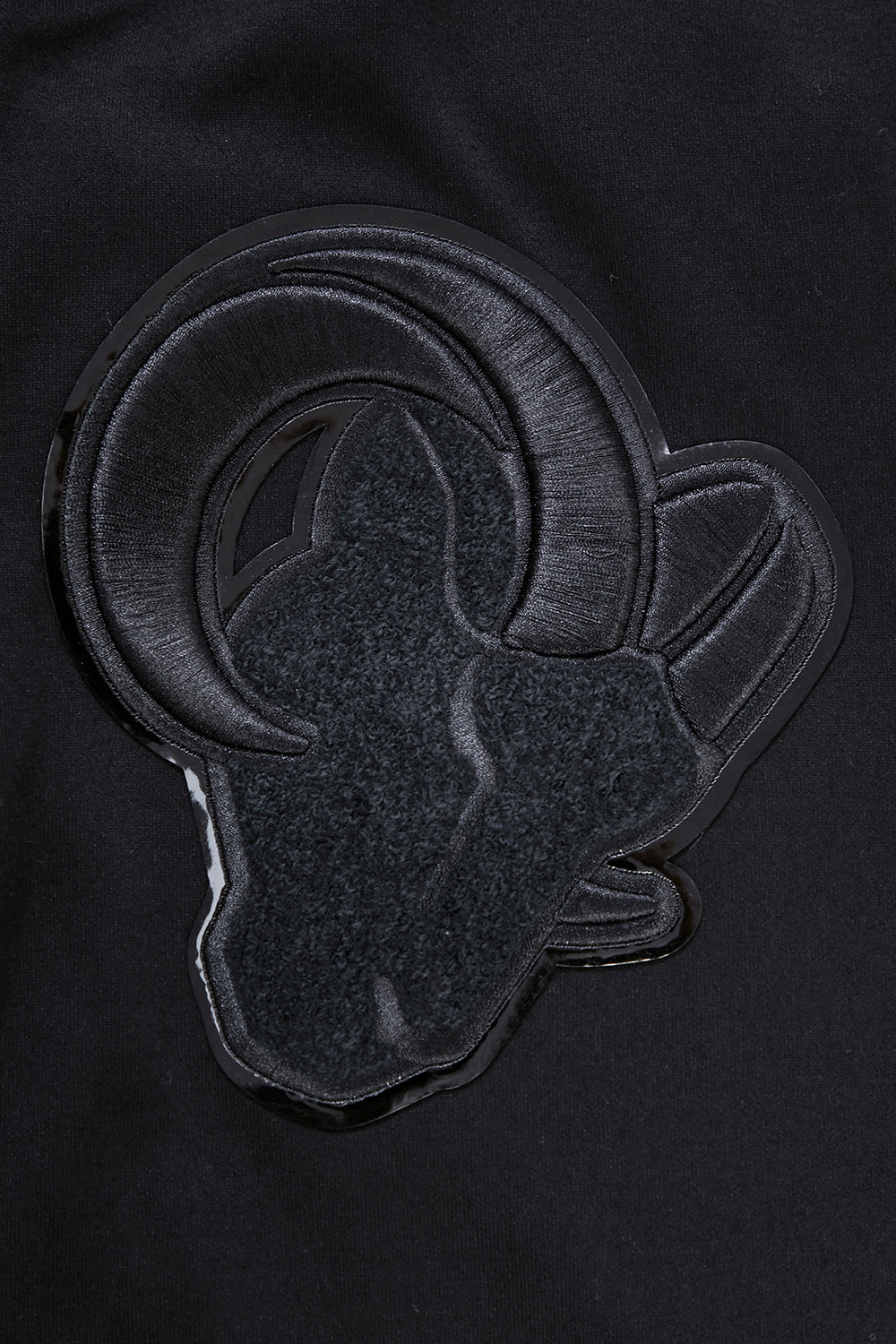 NFL LOS ANGELES RAMS TRIPLE BLACK FULL ZIP HOODIE (TRIPLE BLACK) - Image 7