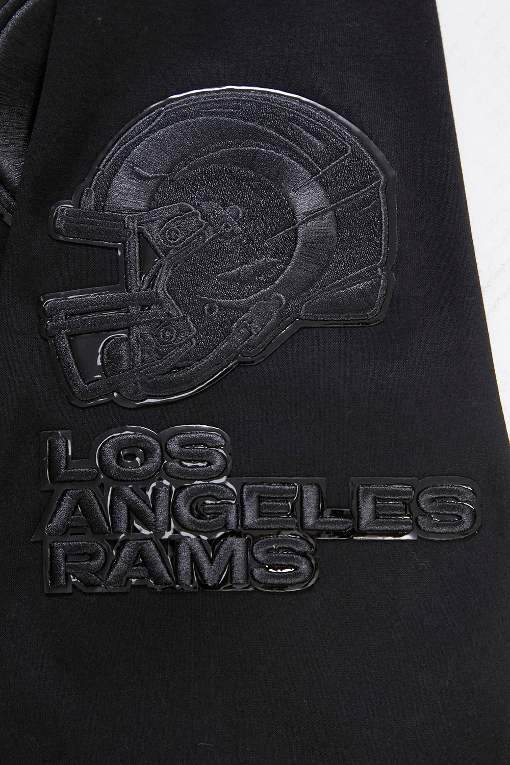 NFL LOS ANGELES RAMS TRIPLE BLACK FULL ZIP HOODIE (TRIPLE BLACK) - Image 8