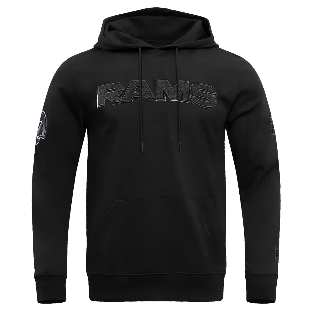 NFL LOS ANGELES RAMS TRIPLE BLACK MEN'S PULLOVER HOODIE (TRIPLE BLACK)