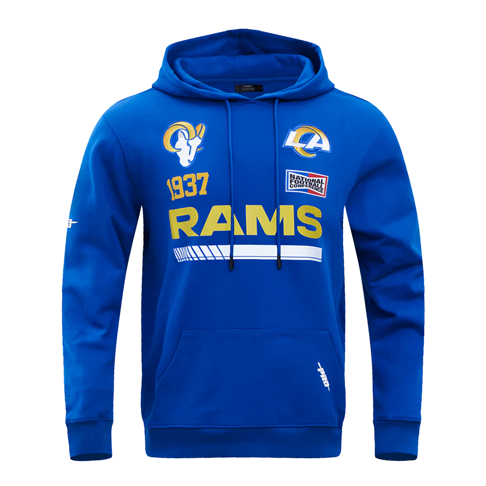 NFL LOS ANGELES RAMS FAST LANE FLC PO HOODIE (ROYAL BLUE)