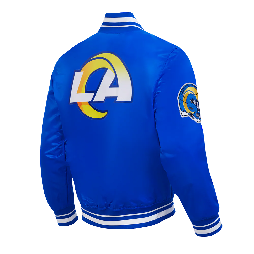 NFL LOS ANGELES RAMS SCRIPT TAIL MEN'S SATIN JACKET (ROYAL BLUE) - Image 12