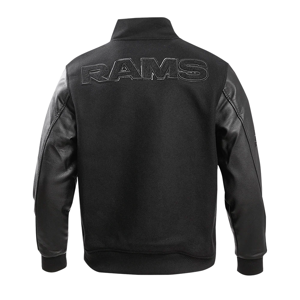 NFL LOS ANGELES RAMS TRIPLE BLACK WOOL MEN'S VARSITY JACKET (TRIPLE BLACK) - Image 7