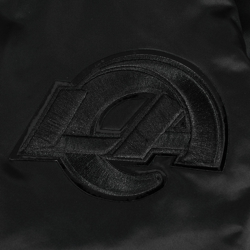 NFL LOS ANGELES RAMS TRIPLE BLACK SATIN JACKET (TRIPLE BLACK) - Image 8