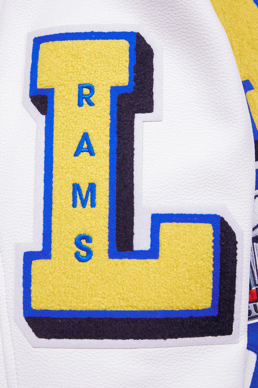NFL LOS ANGELES RAMS MASHUP MEN'S RIB WOOL VARSITY JACKET (ROYAL BLUE/WHITE) - Image 12