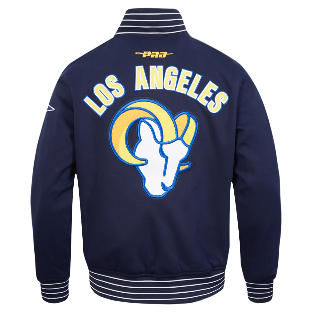NFL LOS ANGELES RAMS PRO GAME DAY MEN'S DBL KNIT JACKET (MIDNIGHT NAVY/WHITE) - Image 5