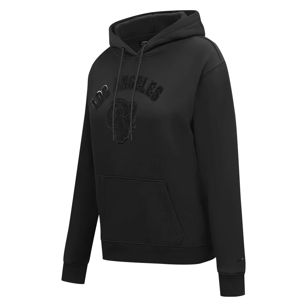 NFL LOS ANGELES RAMS TRIPLE BLACK WOMEN'S FLC PO HOODIE (TRIPLE BLACK WOMEN'S) - Image 2