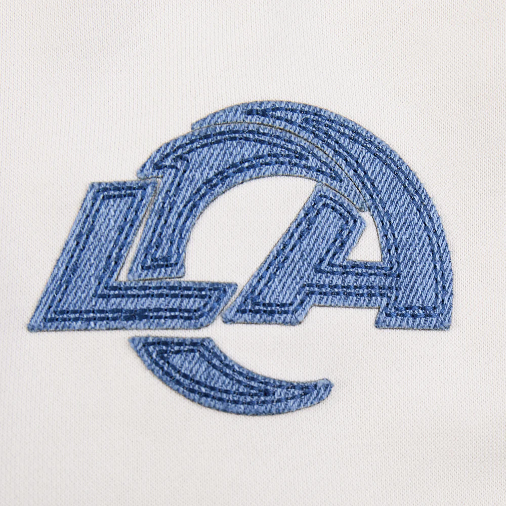 NFL LOS ANGELES RAMS VARSITY BLUES WOMEN'S FLC CREWNECK (LINEN) - Image 5