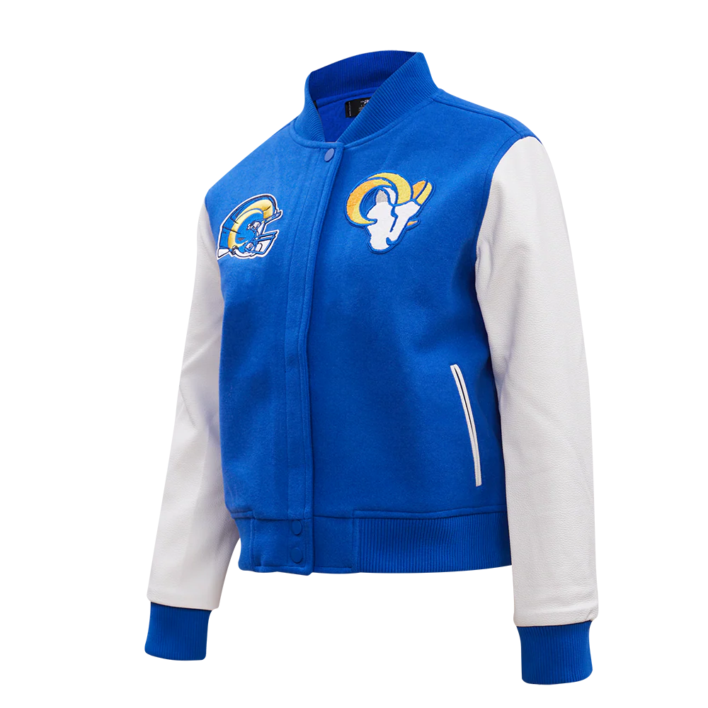 NFL LOS ANGELES RAMS CLASSIC WOOL WOMEN'S VARSITY JACKET (ROYAL BLUE/WHITE) - Image 2