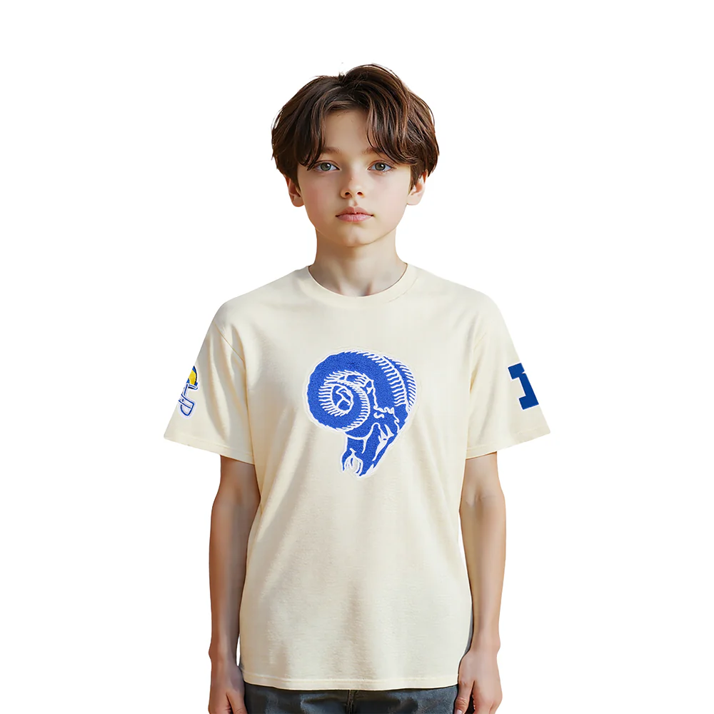 NFL LOS ANGELES RAMS RETRO CLASSIC LITTLE BOY'S SS TEE (EGGSHELL)