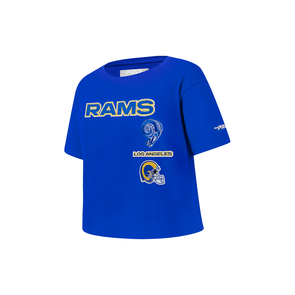 NFL LOS ANGELES RAMS RETRO CLASSIC LITTLE GIRLS SHORT SLEEVE BOXY TEE (ROYAL BLUE) - Image 2