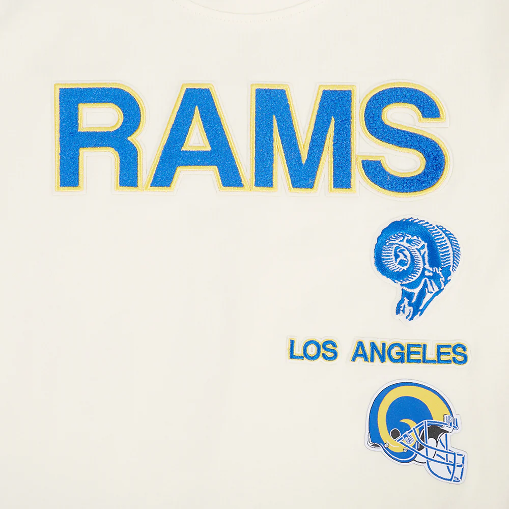 NFL LOS ANGELES RAMS RETRO CLASSICS LITTLE GIRL'S SS BOXY TEE (EGGSHELL) - Image 5