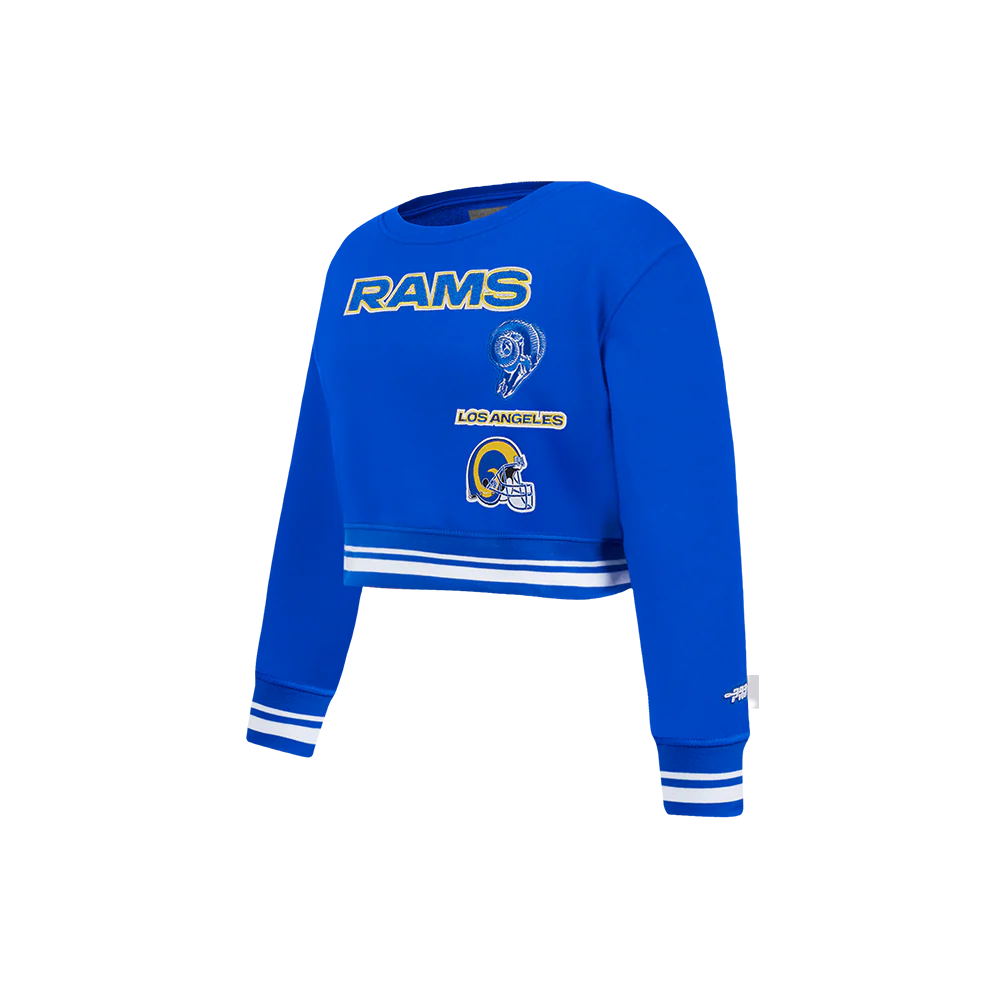 NFL LOS ANGELES RAMS RETRO CLASSIC LITTLE GIRLS RIB FLEECE CREWNECK (ROYAL BLUE) - Image 2