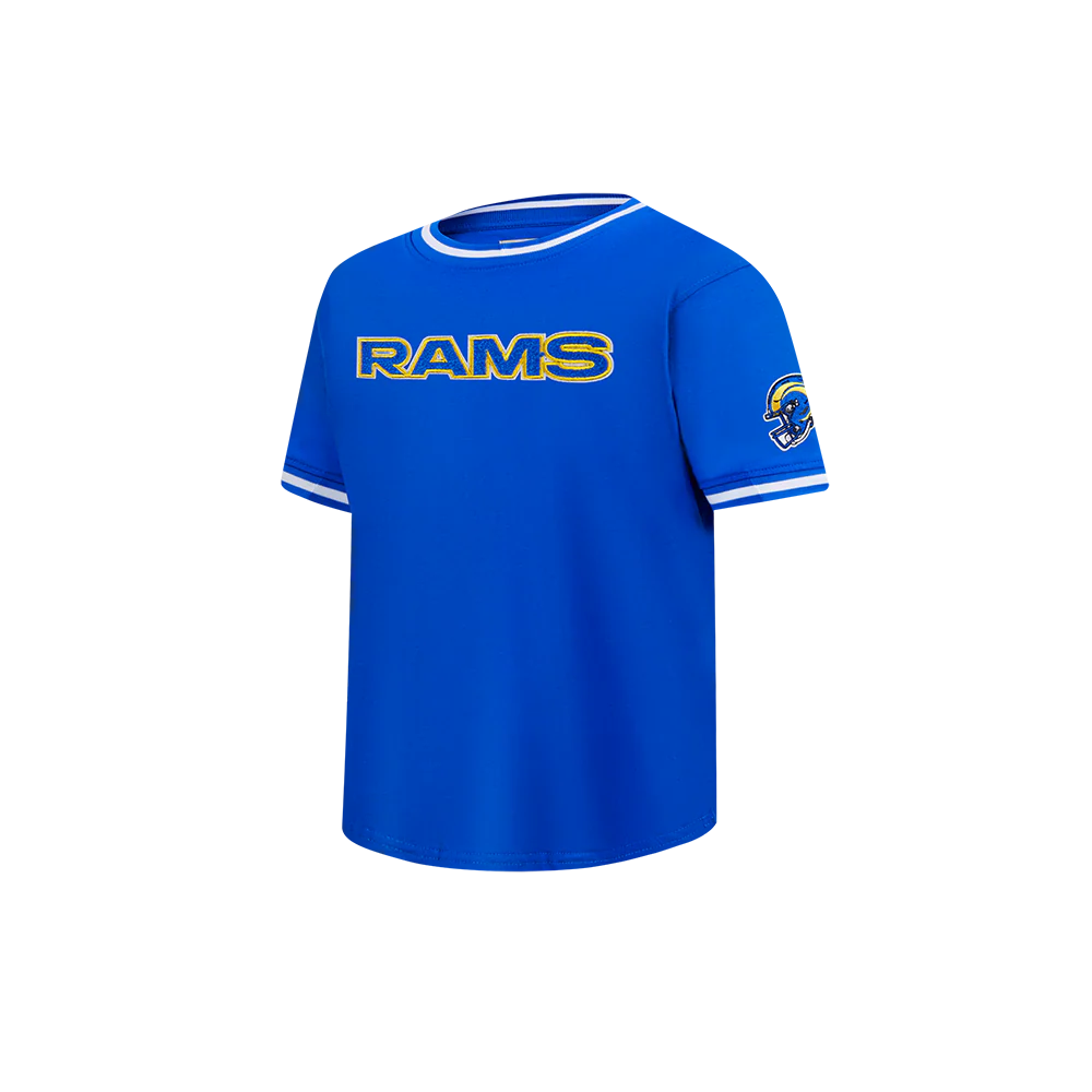 NFL LOS ANGELES RAMS CLASSIC TODDLER BOYS SHORT SLEEVE STRIPED RIB TEE (ROYAL BLUE) - Image 2