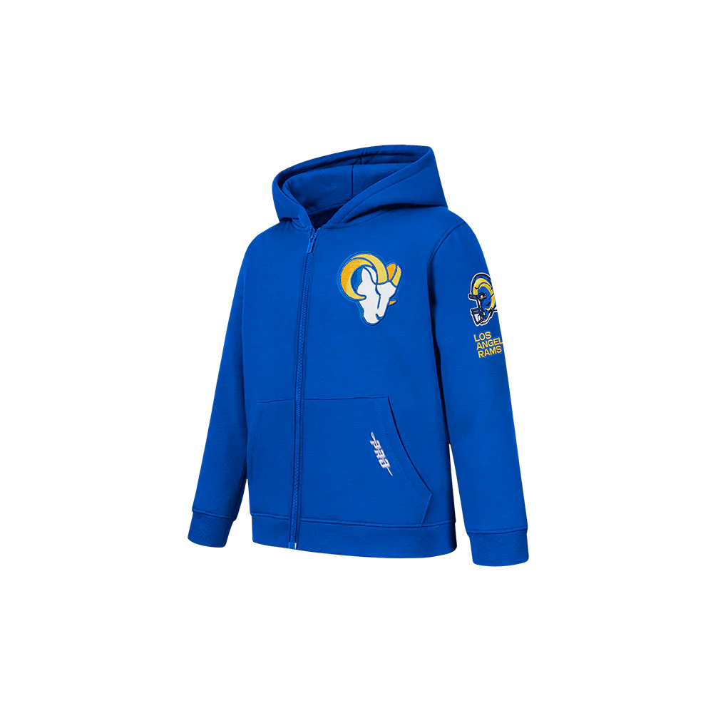 NFL LOS ANGELES RAMS CLASSIC TODDLER BOY'S FLC FZ HOODIE (ROYAL BLUE) - Image 3