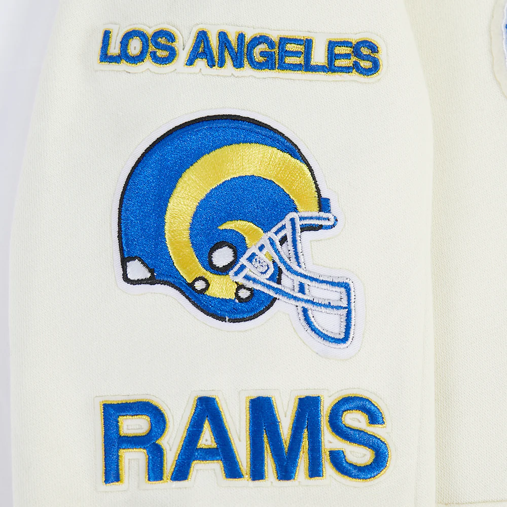NFL LOS ANGELES RAMS RETRO CLASSICS TODDLER BOY'S RIB FLEECE PO HOODIE (EGGSHELL/ROYAL BLUE) - Image 7