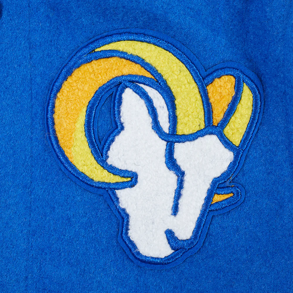 NFL LOS ANGELES RAMS CLASSIC CHENILLE TODDLER BOY'S WOOL VARSITY JACKET (ROYAL BLUE/WHITE) - Image 7