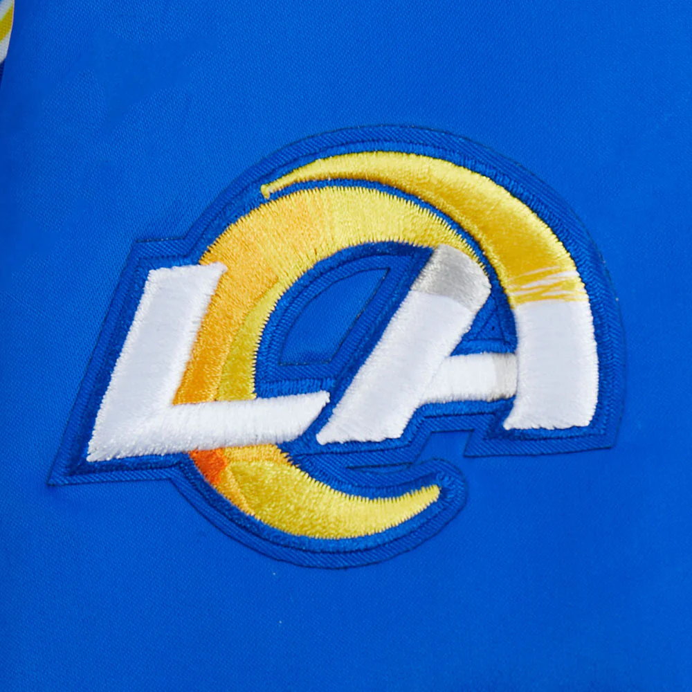 NFL LOS ANGELES RAMS SCRIPT TAIL WOMEN'S SATIN JACKET (ROYAL BLUE) - Image 15