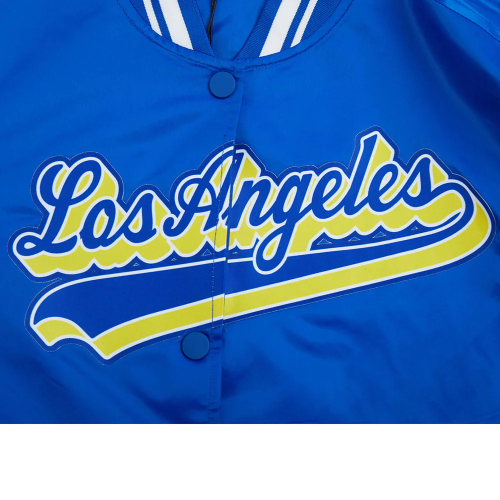 NFL LOS ANGELES RAMS SCRIPT TAIL WOMEN'S SATIN JACKET (ROYAL BLUE) - Image 7