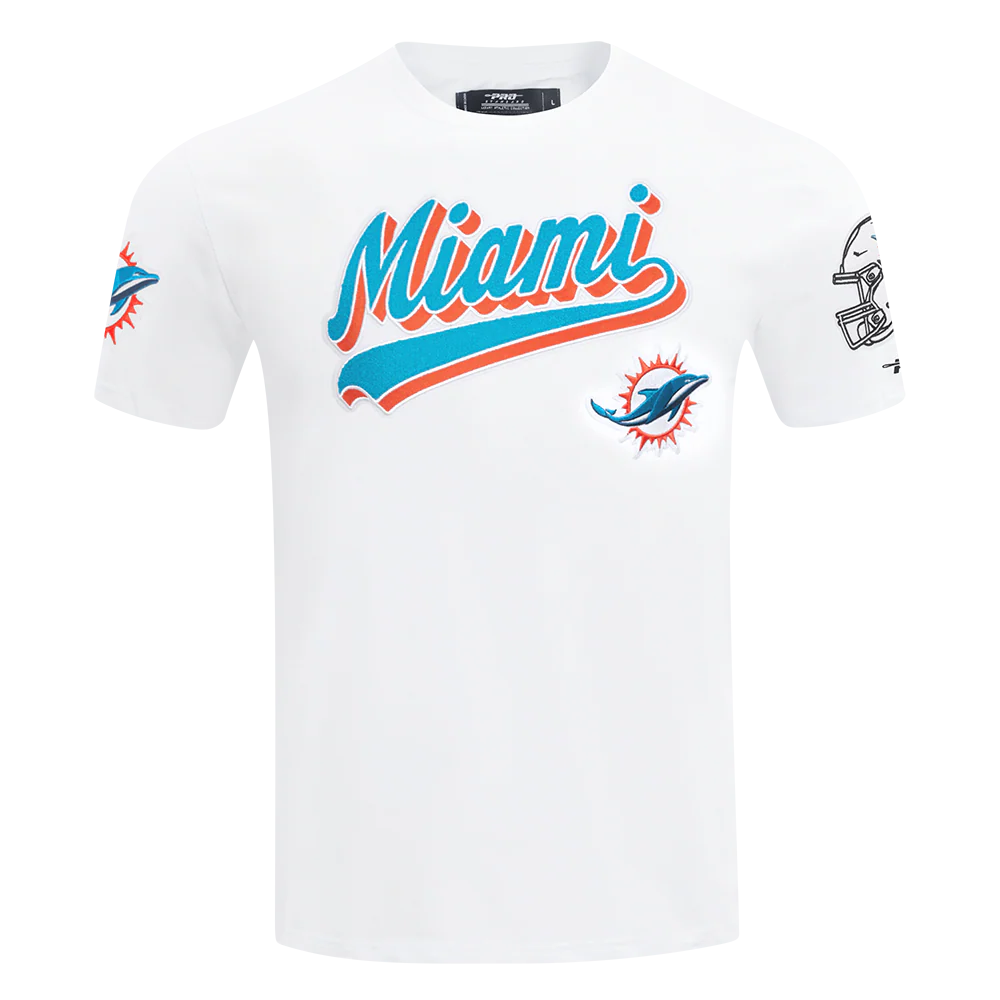 NFL MIAMI DOLPHINS SCRIPT TAIL MEN'S SJ TEE (WHITE) - Image 3