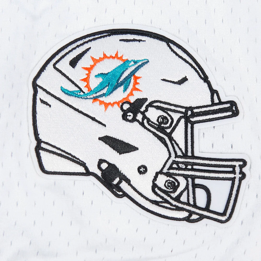 NFL MIAMI DOLPHINS SCRIPT TAIL MEN'S MESH BUTTON DOWN SHIRT (WHITE / BLACK / WHTE) - Image 5