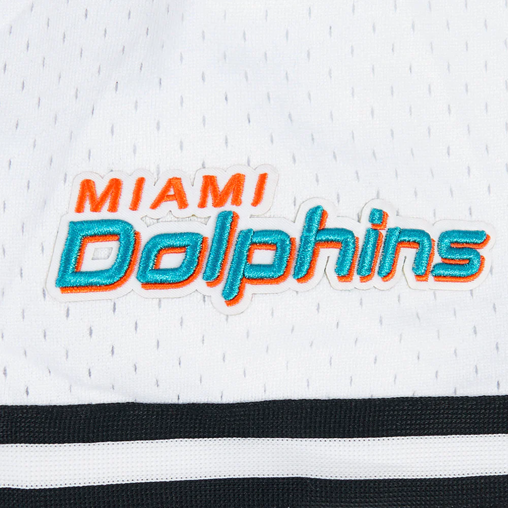 NFL MIAMI DOLPHINS SCRIPT TAIL MEN'S MESH BUTTON DOWN SHIRT (WHITE / BLACK / WHTE) - Image 8