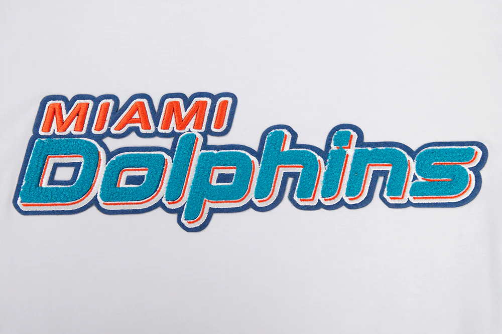 NFL MIAMI DOLPHINS CLASSIC CHENILLE MEN'S TEE (WHITE) - Image 5