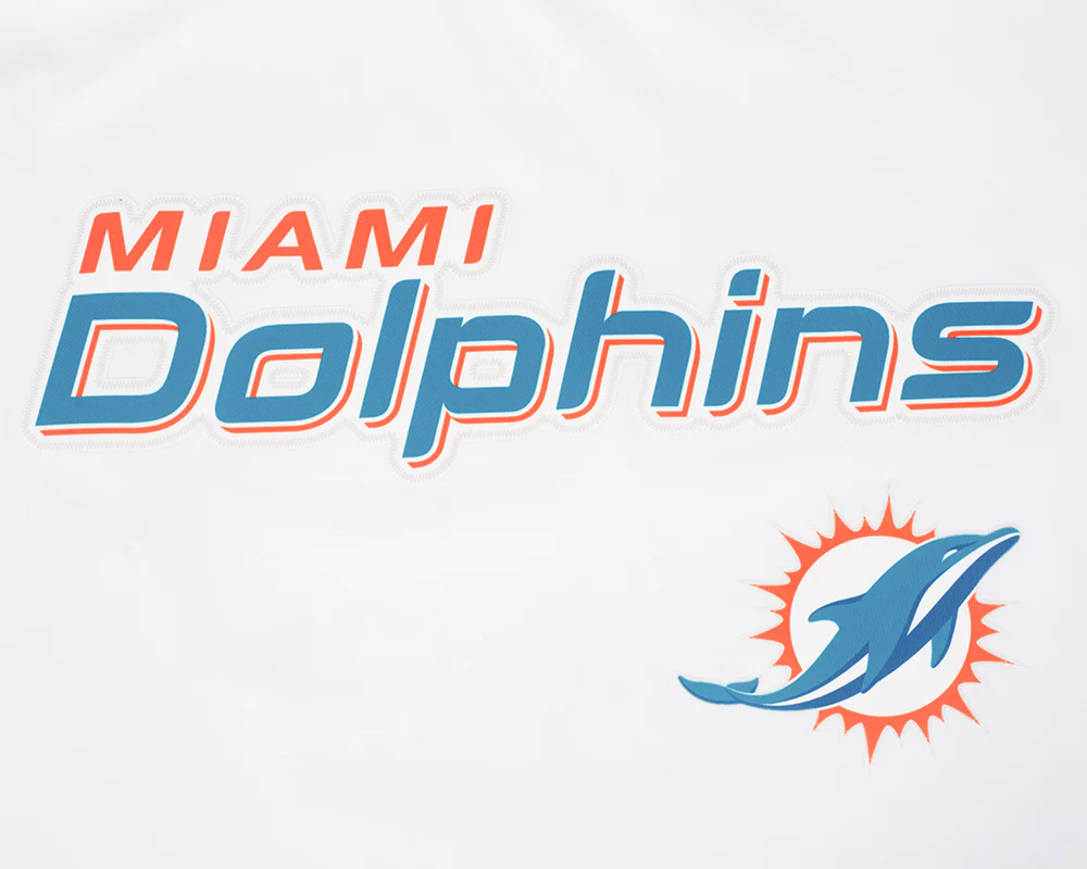 NFL MIAMI DOLPHINS LOGO CLASSIC MESH MEN'S PRO TEAM TAPING SHIRT (WHITE/BLACK) - Image 6