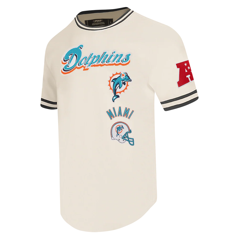 NFL MIAMI DOLPHINS RETRO CLASSIC MEN'S TEE (EGGSHELL/ BLACK) - Image 2