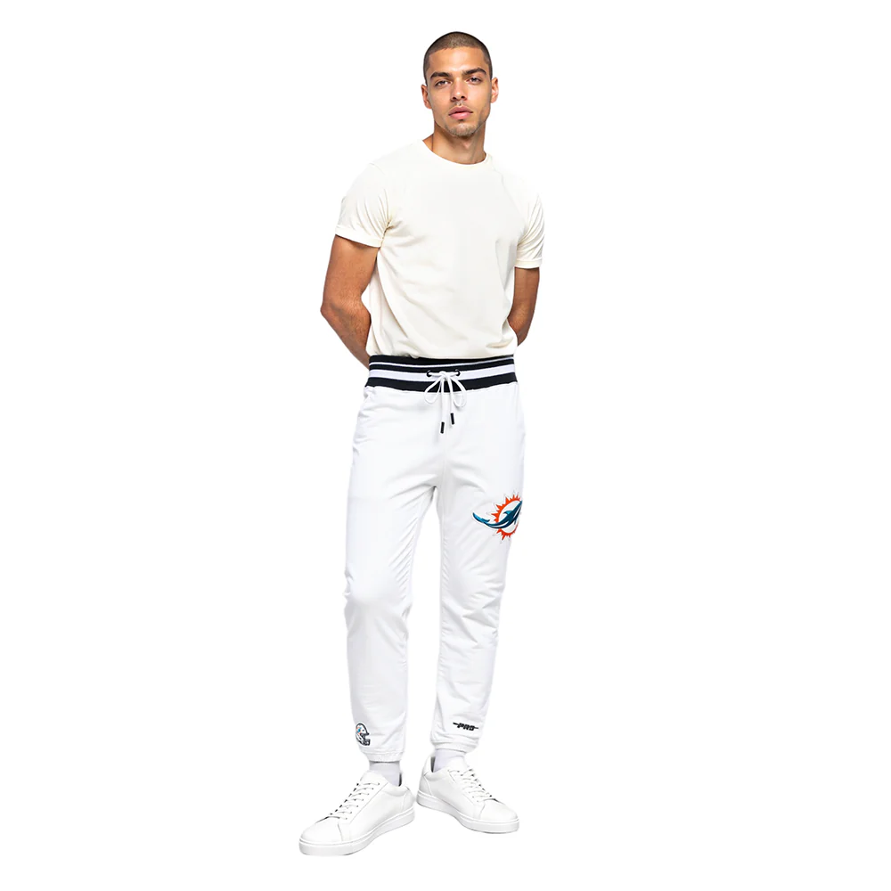 NFL MIAMI DOLPHINS MASHUP MEN'S RIB SWEATPANT (WHITE/BLACK)