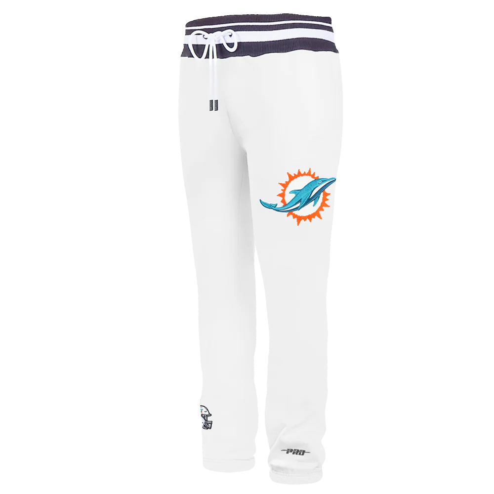 NFL MIAMI DOLPHINS MASHUP MEN'S RIB SWEATPANT (WHITE/BLACK) - Image 4