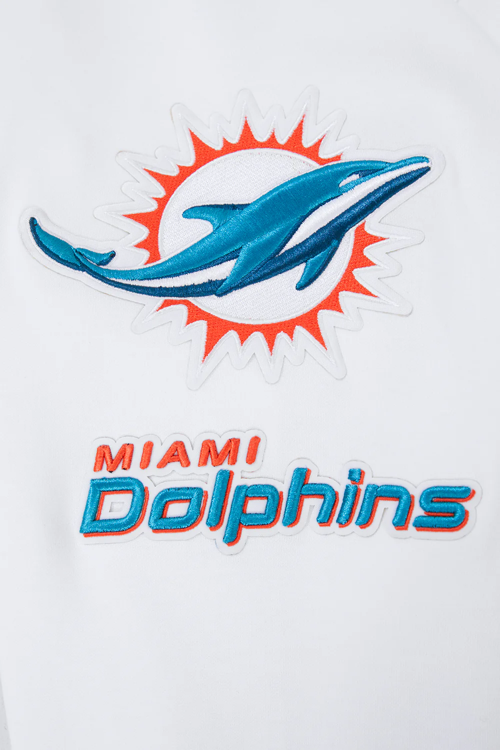 NFL MIAMI DOLPHINS CLASSIC CHENILLE MEN'S DOUBLE KNIT PULLOVER HOODIE (WHITE) - Image 7