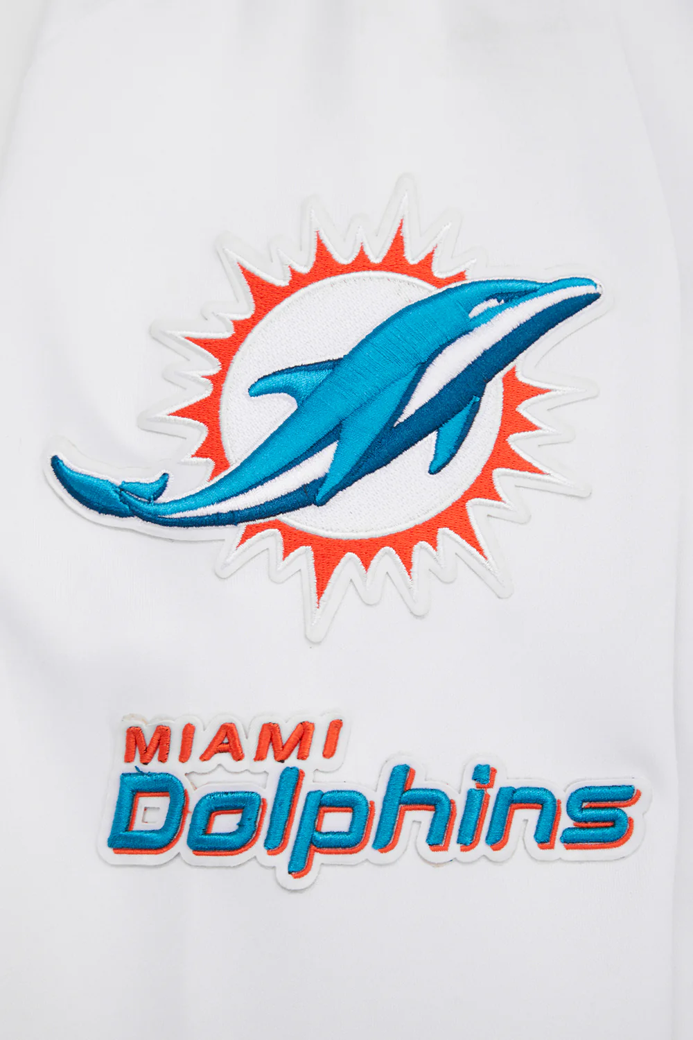 NFL MIAMI DOLPHINS CLASSIC MEN'S DOUBLE KNIT TRACK JACKET (WHITE/BLACK) - Image 6