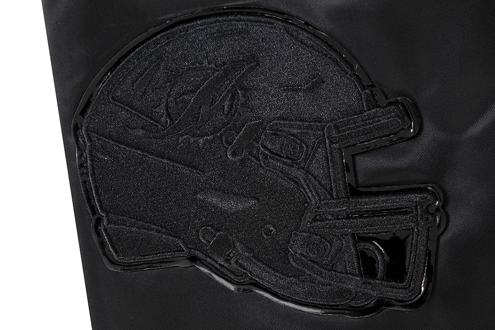 NFL MIAMI DOLPHINS TRIPLE BLACK MEN'S SATIN JACKET (TRIPLE BLACK) - Image 6