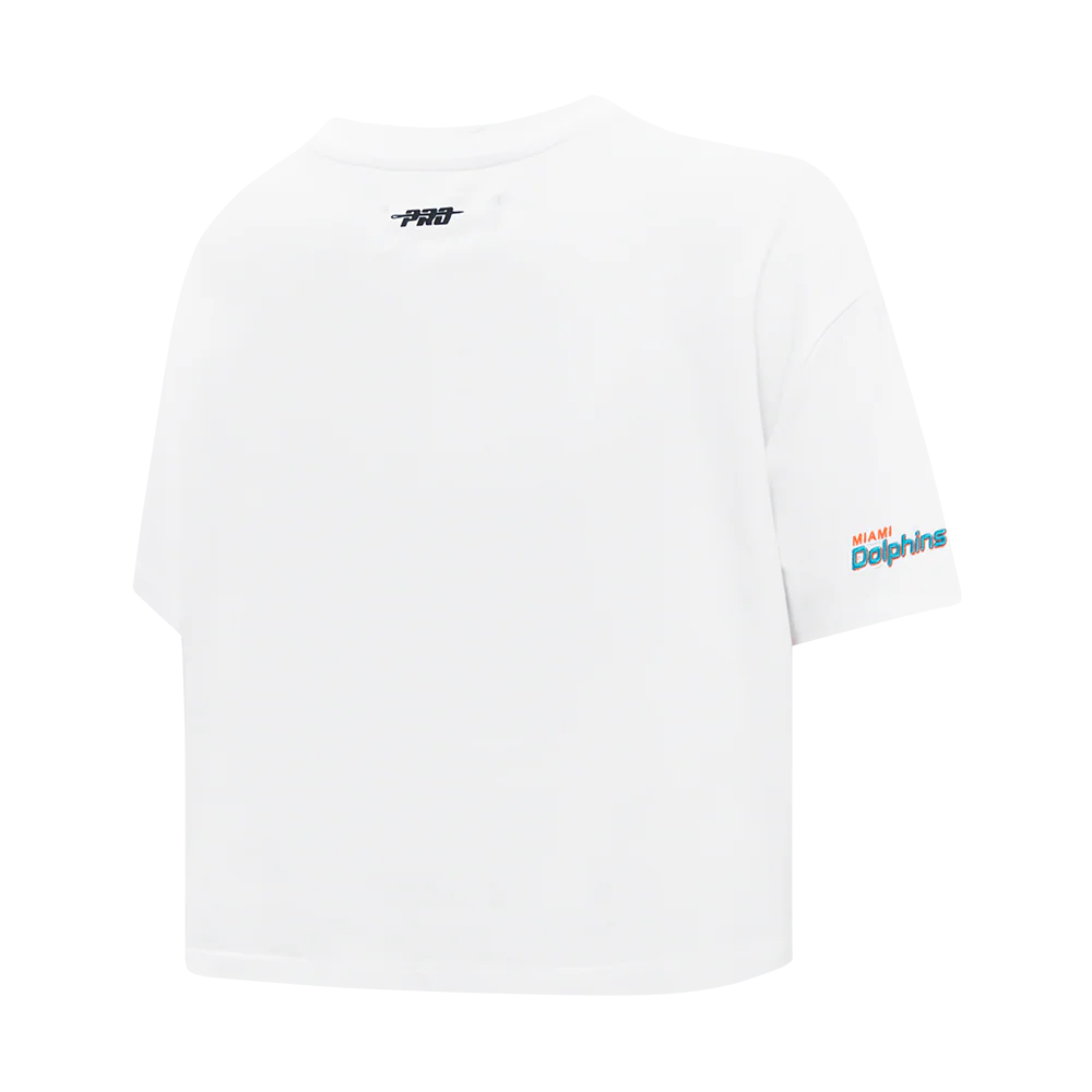 NFL MIAMI DOLPHINS SCRIPT TAIL WOMEN'S SJ BOXY TEE (WHITE) - Image 6