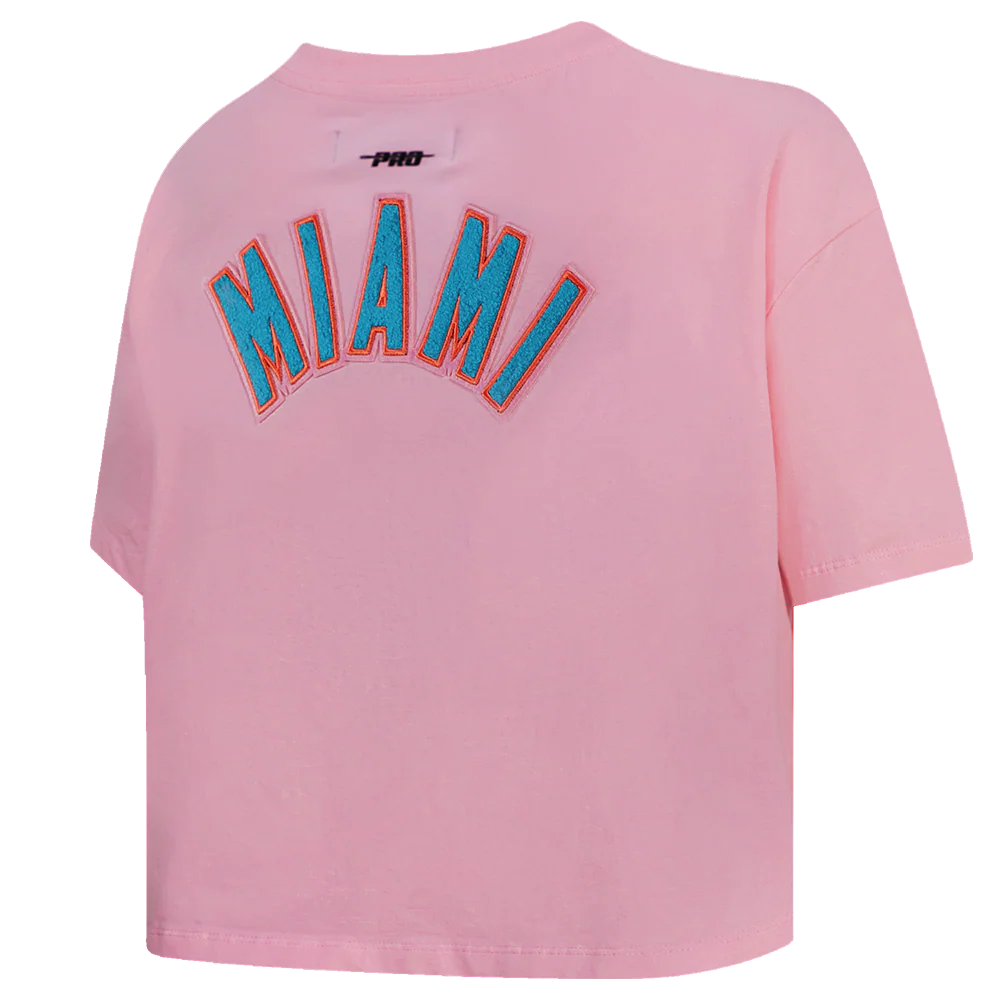 NFL MIAMI DOLPHINS CLASSIC WOMEN'S SINGLE JERSEY BOXY TEE (PINK) - Image 3