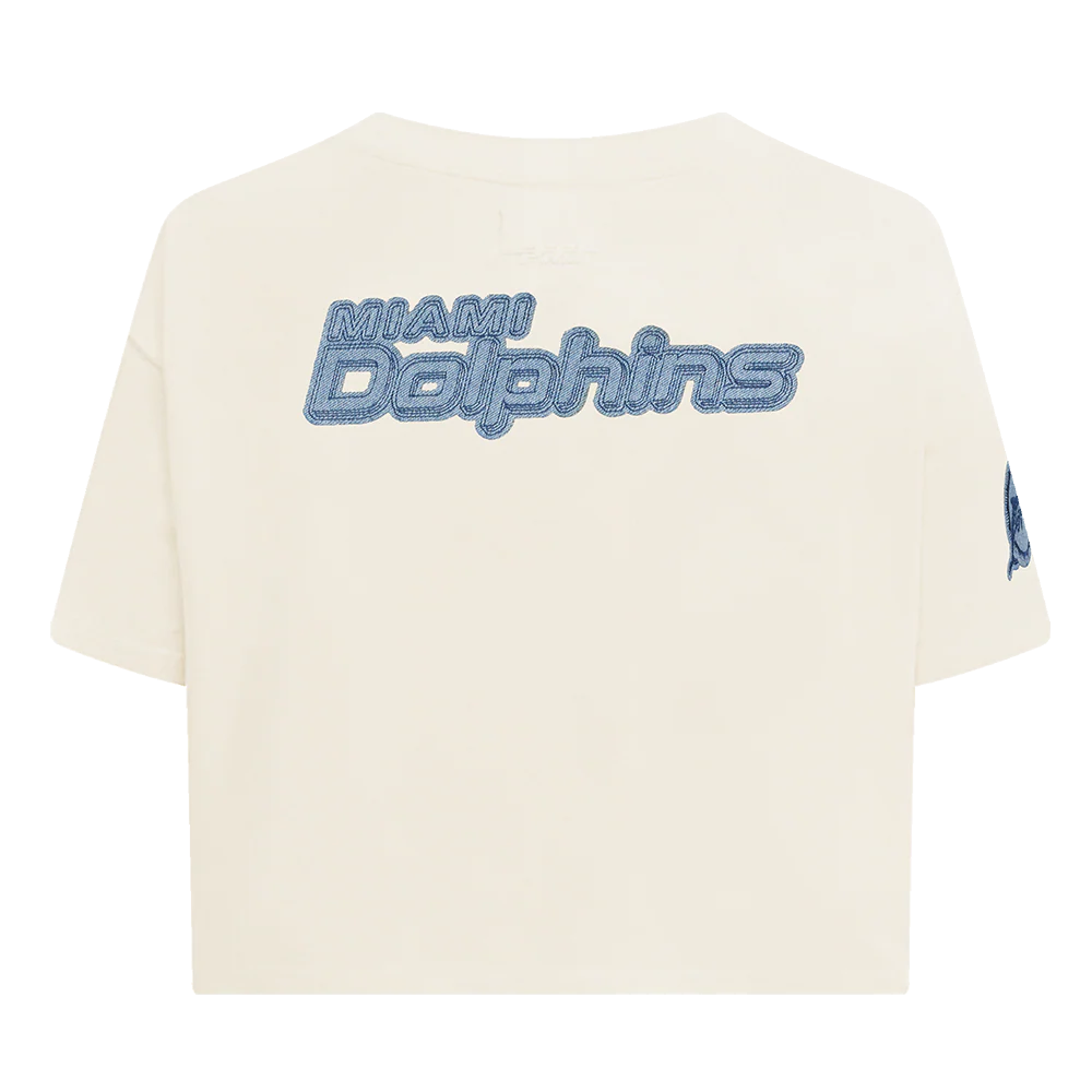 NFL MIAMI DOLPHINS VARSITY BLUES WOMEN'S BOXY TEE (LINEN) - Image 3