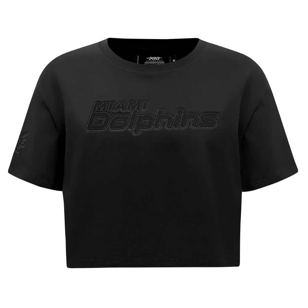 NFL MIAMI DOLPHINS NEUTRAL WOMEN'S BOXY TEE (BLACK)