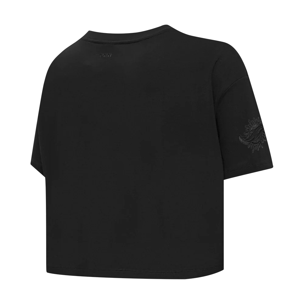 NFL MIAMI DOLPHINS NEUTRAL WOMEN'S BOXY TEE (BLACK) - Image 4
