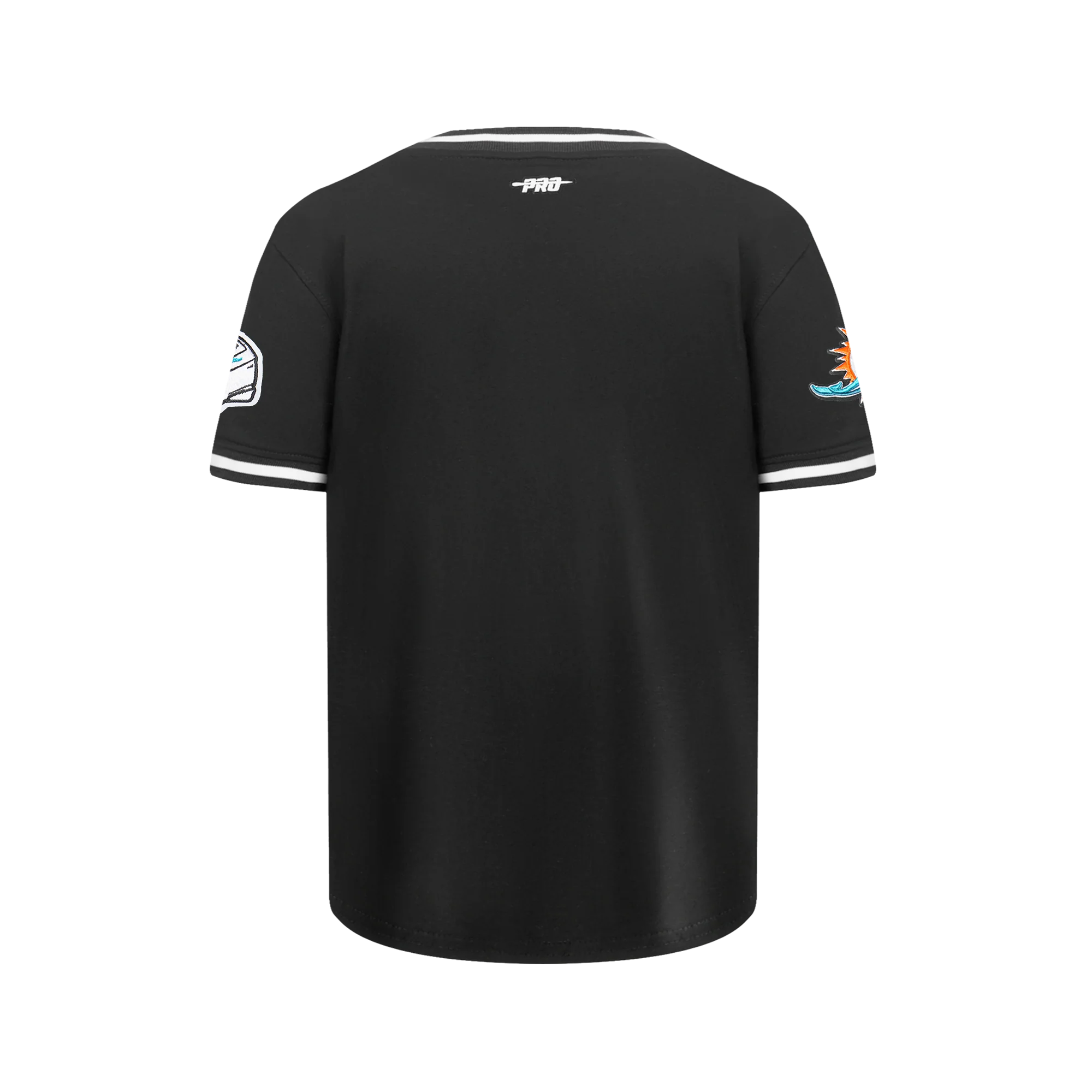 NFL MIAMI DOLPHINS CLASSIC BIG BOYS SHORT SLEEVE STRIPED RIB TEE (BLACK) - Image 3