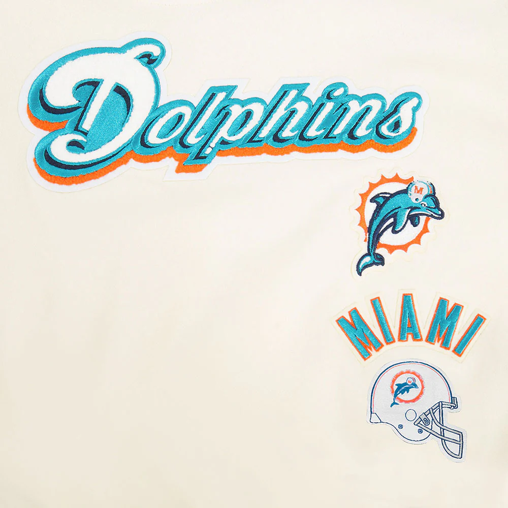 NFL MIAMI DOLPHINS RETRO CLASSICS BIG BOY'S SS TAPING TEE (EGGSHELL/ BLACK) - Image 7