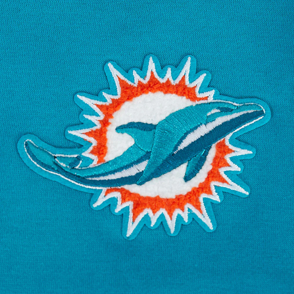 NFL MIAMI DOLPHINS CLASSIC BIG GIRL'S FLEECE FULL ZIP HOODIE (TEAL) - Image 6