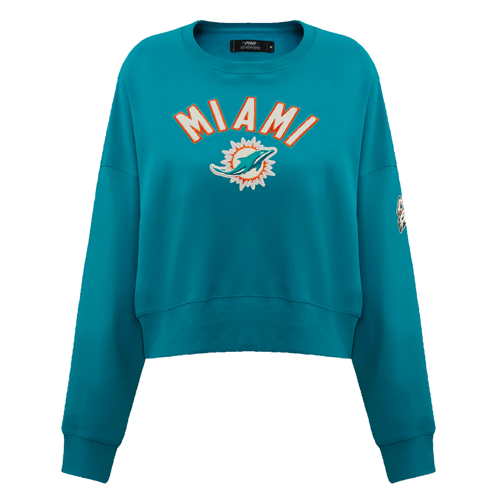 NFL MIAMI DOLPHINS CLASSIC WOMEN'S CREWNECK (TEAL)