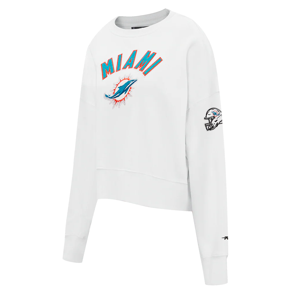 NFL MIAMI DOLPHINS CLASSIC WOMEN'S CREWNECK (WHITE) - Image 2