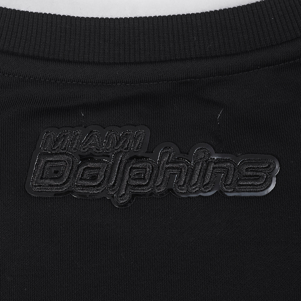 NFL MIAMI DOLPHINS TRIPLE BLACK WOMEN'S FLC CREWNECK (TRIPLE BLACK WOMEN'S) - Image 7
