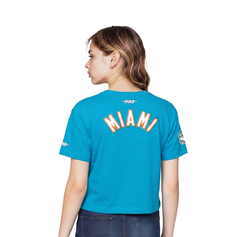 NFL MIAMI DOLPHINS CLASSIC LITTLE GIRL'S SS BOXY TEE (TEAL) - Image 2