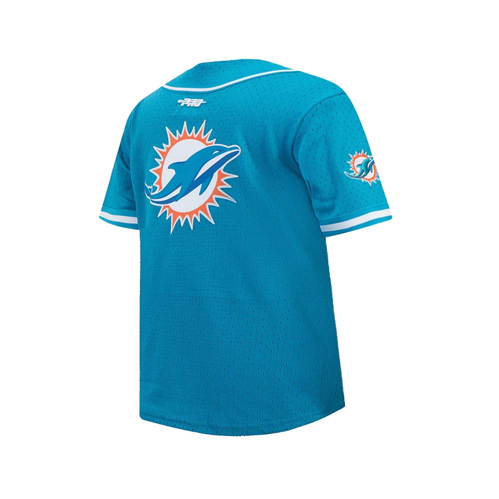 NFL MIAMI DOLPHINS CLASSIC TODDLER BOY'S MESH BUTTON DOWN SHIRT (TEAL) - Image 4